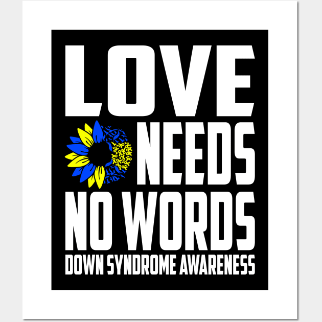 Love Needs No Words Down Syndrome Awareness Ribbon Wall Art by Outrageous Flavors